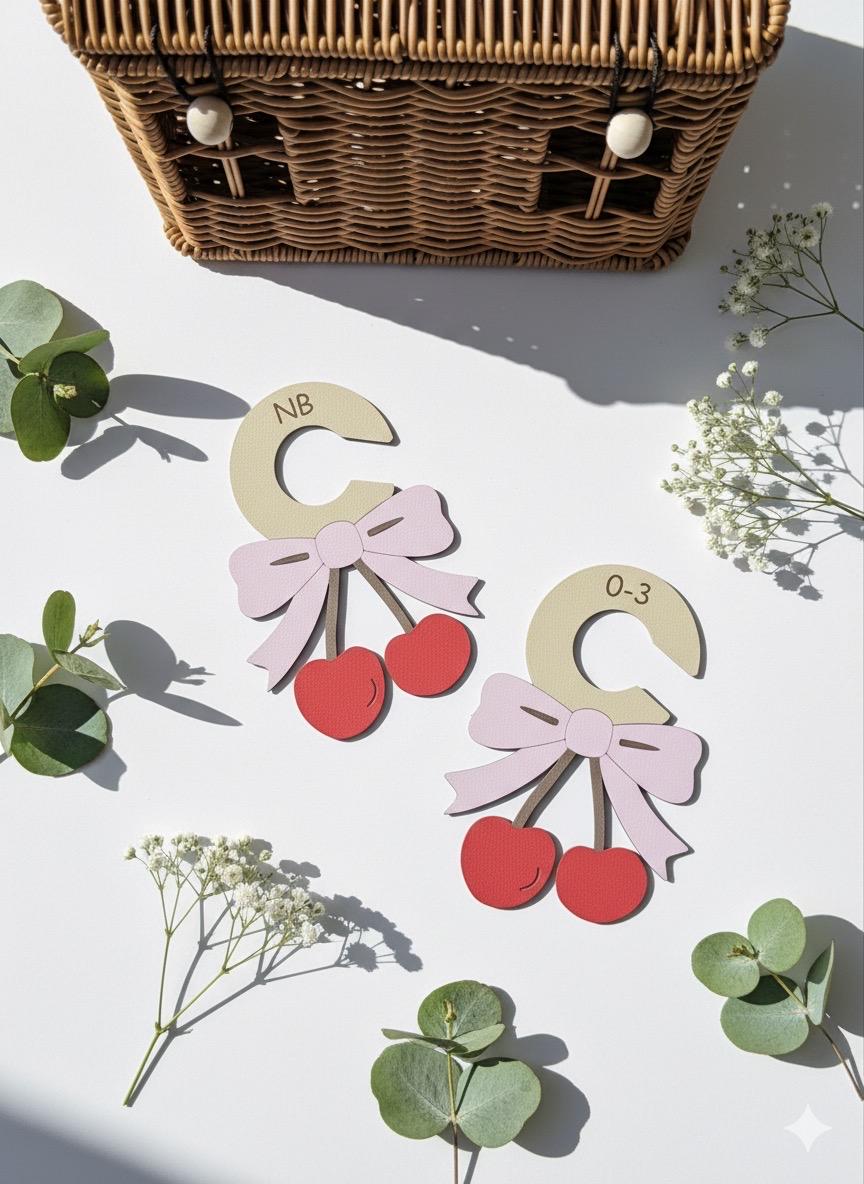 Baby Double Sided Closet Dividers – Cherry Design Clothing Organizer for Newborn to Toddler