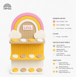 Personalised Sunshine Rainbow Tonie Shelf & Toniebox Dock | Tonibox Storage Display