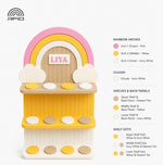 Personalised Grey Mist Rainbow Tonie Shelf & Toniebox Dock | Tonibox Storage Display