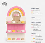 Personalised Ice Blue Rainbow Tonie Shelf & Toniebox Dock | Toniebox Storage Display